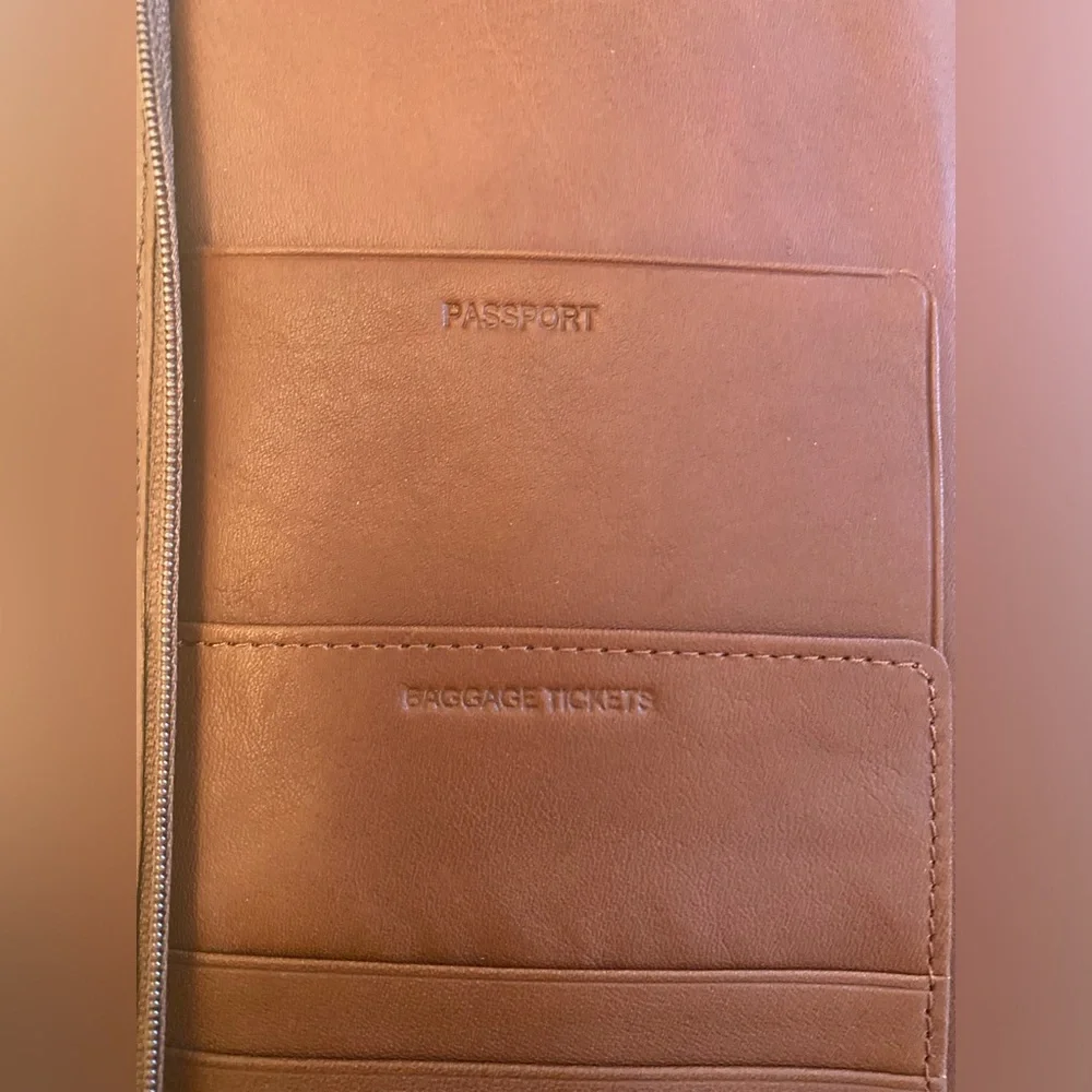 Brown leather travel wallet /documents case